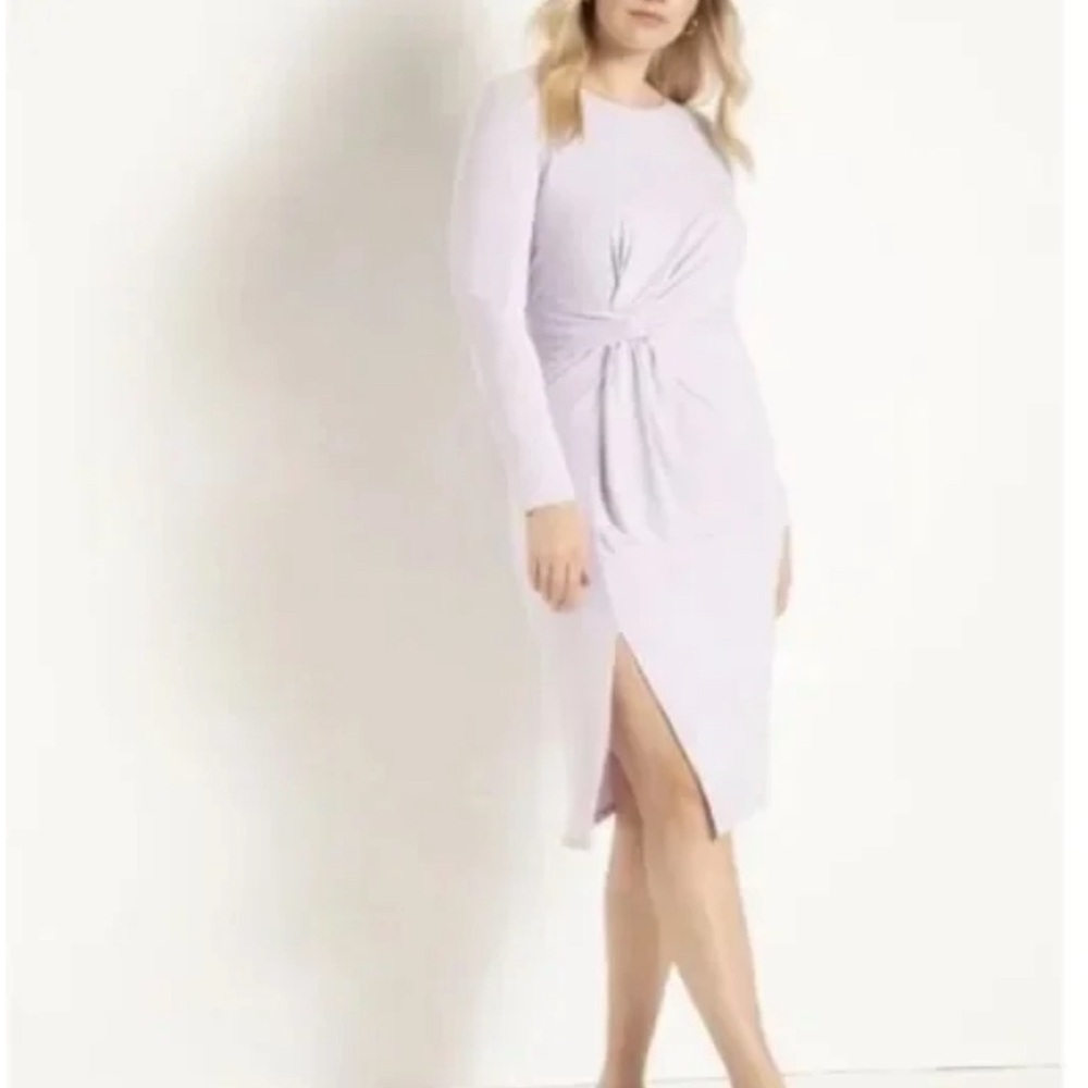 ELOQUII Lilac Midi Dress.